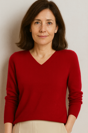 PURE CASHMERE V-NECK PULLOVER