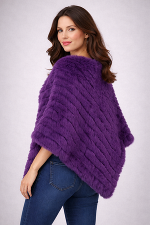 Soft Angora Fur Designer Poncho