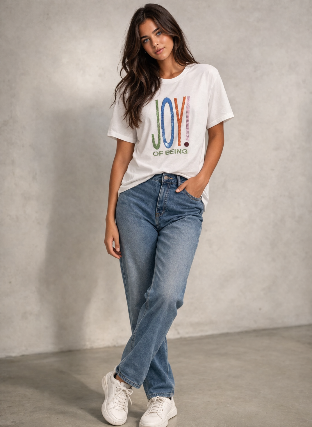 Rich & Royal Organic Cotton T-Shirt in White Print