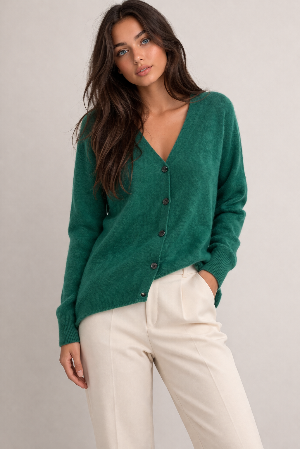 Pure Merino Wool Cardigan V-Neck Knit on Australia