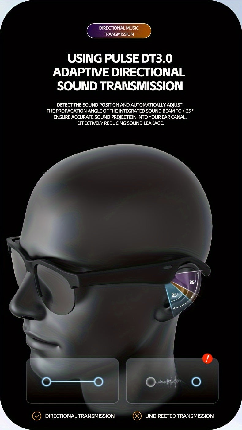 Smart Fashion Glasses with Built-In Speaker & Mic