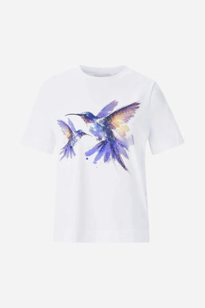 RICH & ROYAL WEISSES T-SHIRT MIT PRINT