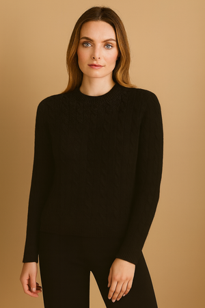 Pure Wool Cabled Crew Neck Knit on Australia