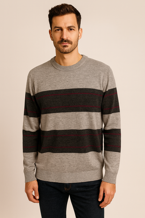 Pattern crew pullover