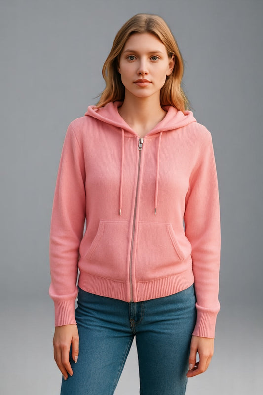 Pure Merino Wool Hoodie Full Zip