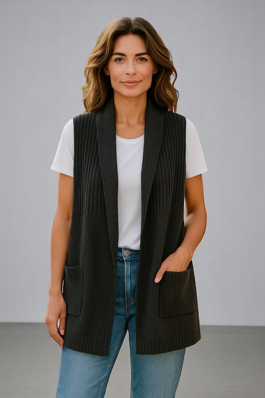 Bella Knitwear Vest with Pockets