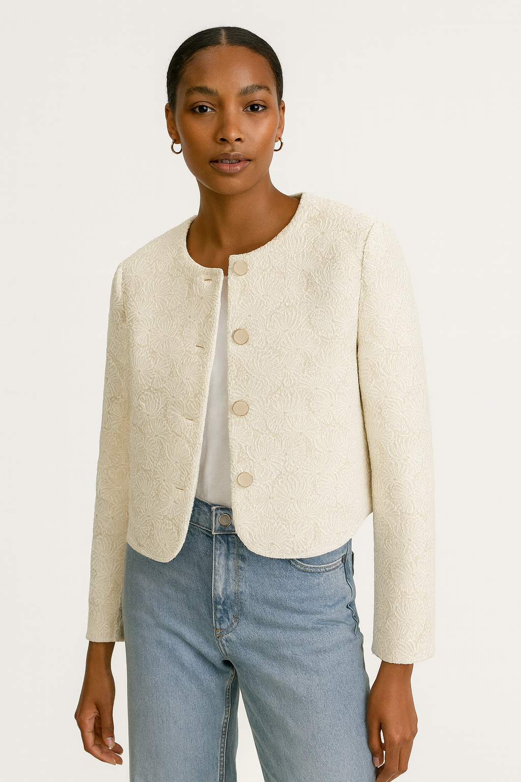 Rich & Royal pearl white jacket