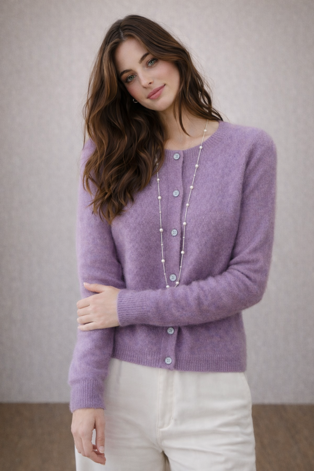 Pure wool Cardigan Round Neck Knit on Australia