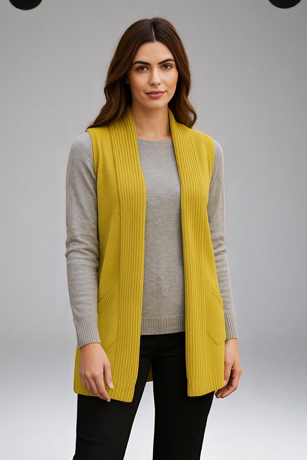 Fields knitwear open vest