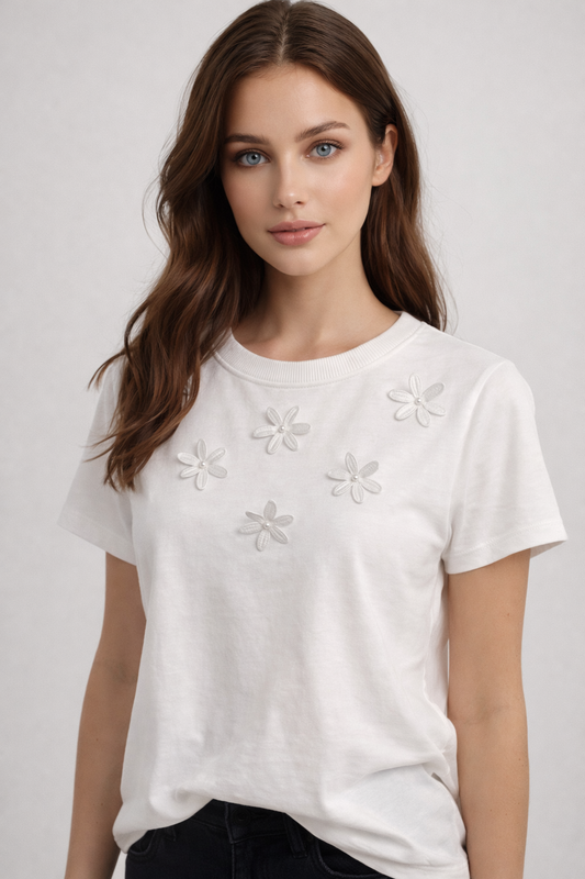 RICH & ROYAL WHITE T-SHIRT WITH PRINT