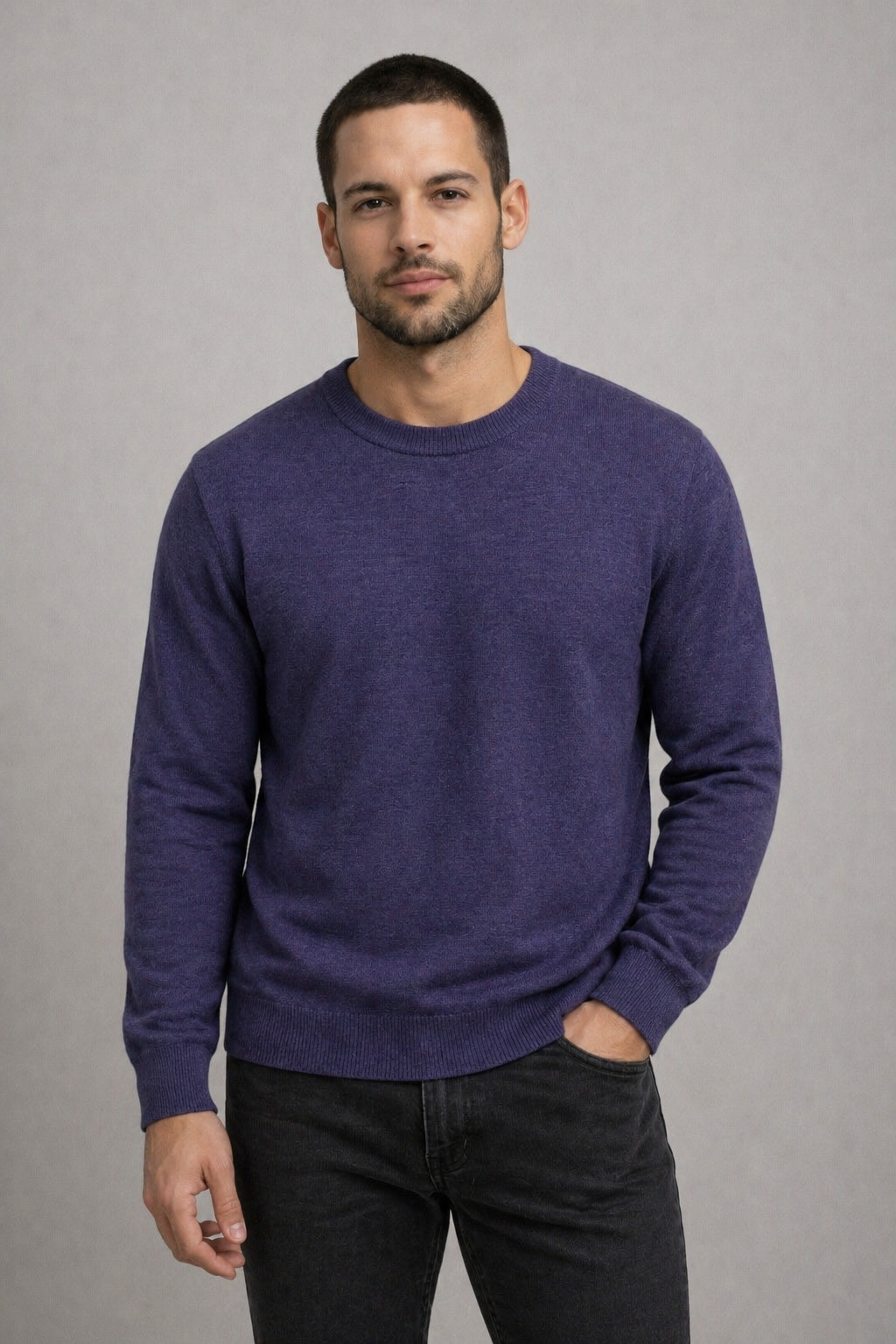 Fields Classics - Crew Neck Pullover with Rib Basque