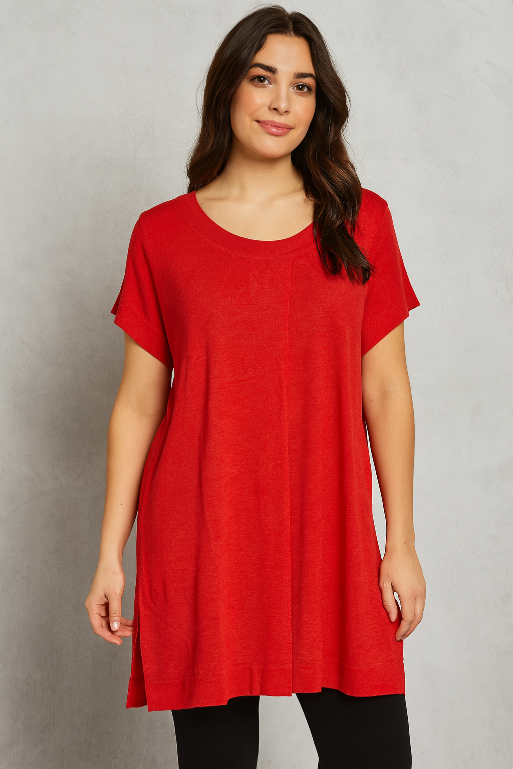 Fields Black Dress Short Sleeves With Side Pockets