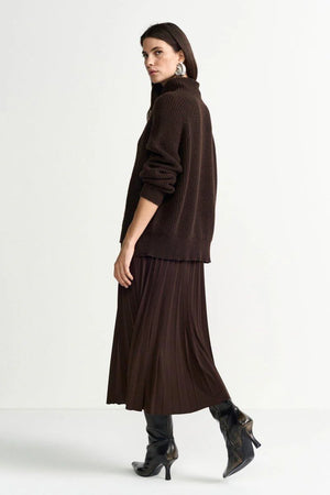 RICH & ROYAL PLEATED SKIRT WITH ELASTIC WAISTBAND