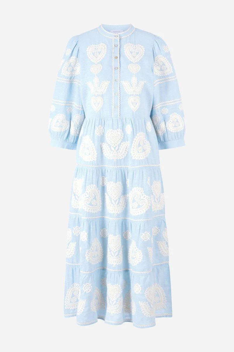 RICH & ROYAL HEART EMBROIDERED MAXI DRESS