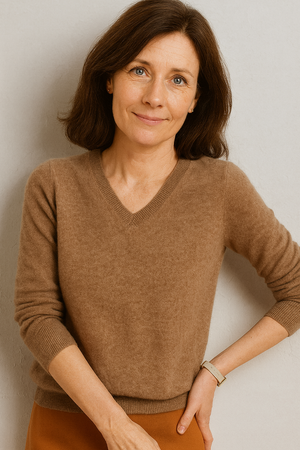 PURE CASHMERE V-NECK PULLOVER