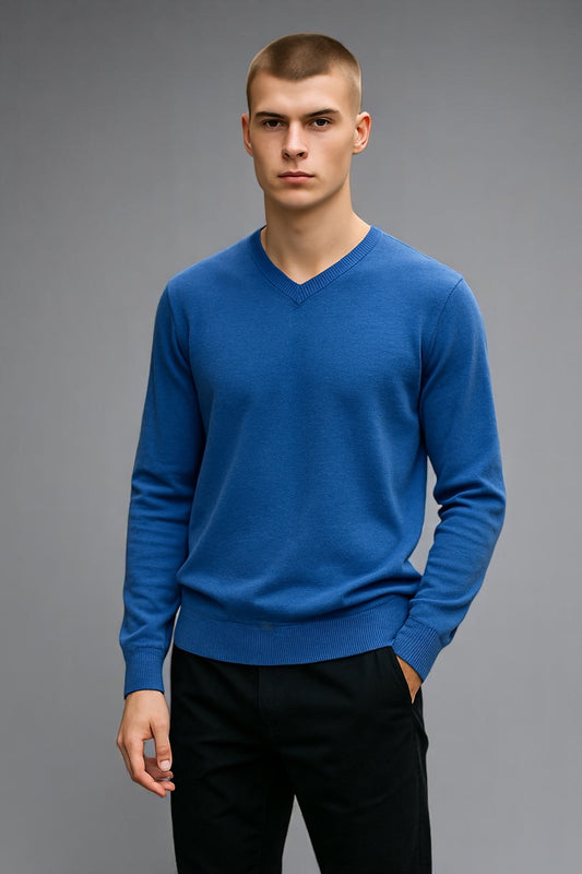 ANSETT knitwear V-Neck Jumper Fine Gage