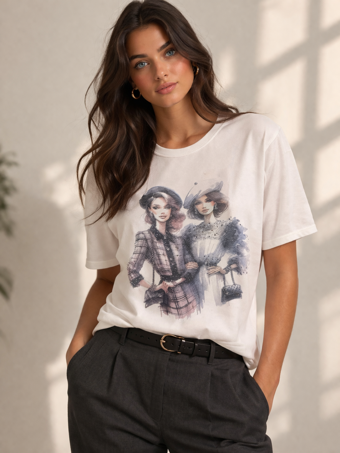Rich & Royal Organic Cotton T-Shirt in White Print