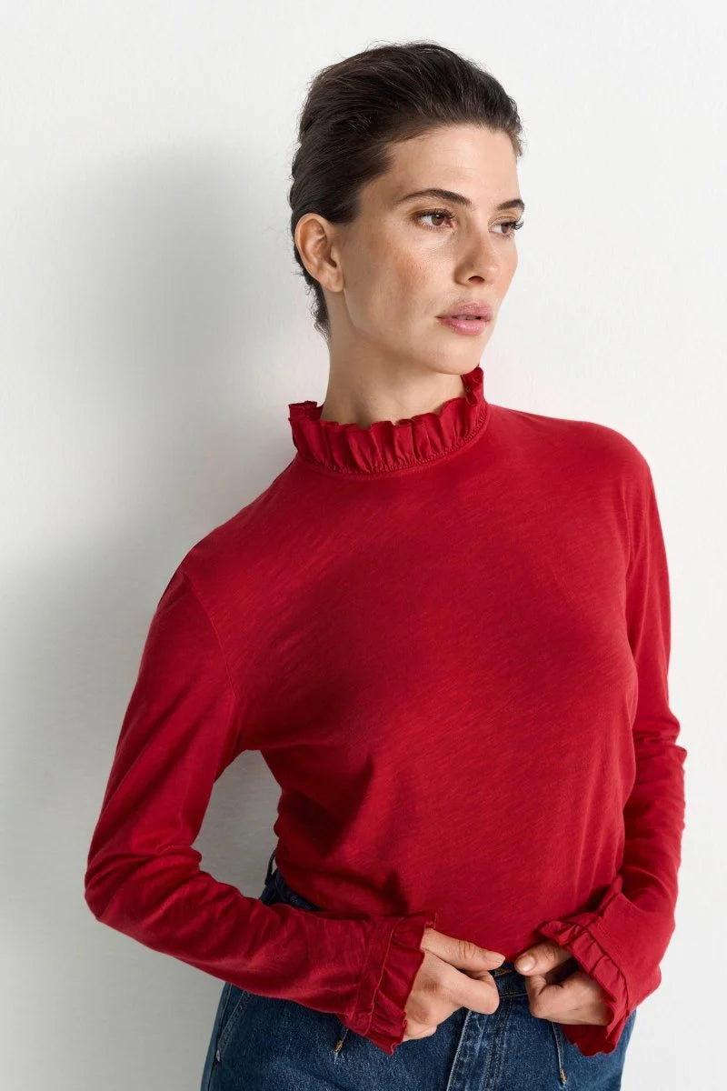RICH & ROYAL RUFFLED NECK LONG SLEEVE MADE IN PORTUGAL
