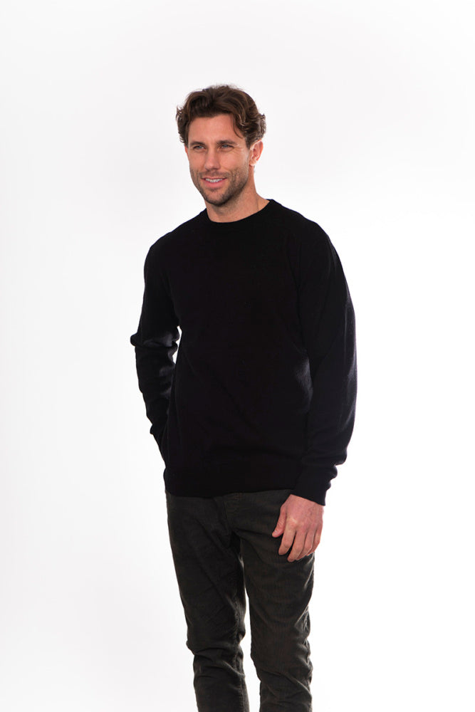 PURE MERINO FINE KNIT ESSENTIAL CREW PULLOVER BRIDGE & LORD