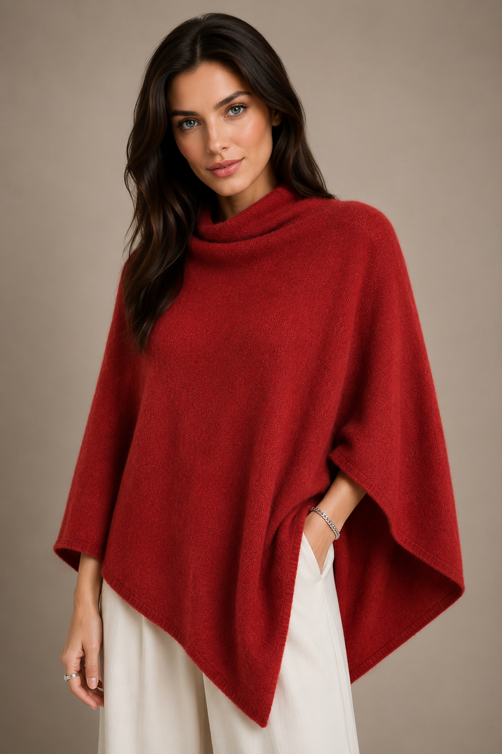 PURE MERINO WOOL PONCHO