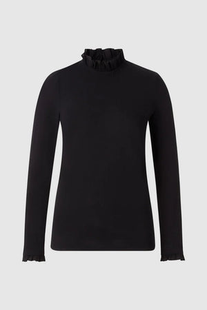 RICH & ROYAL RUFFLED NECK LONG SLEEVE PURE COTTON MADE IN PORTUGAL