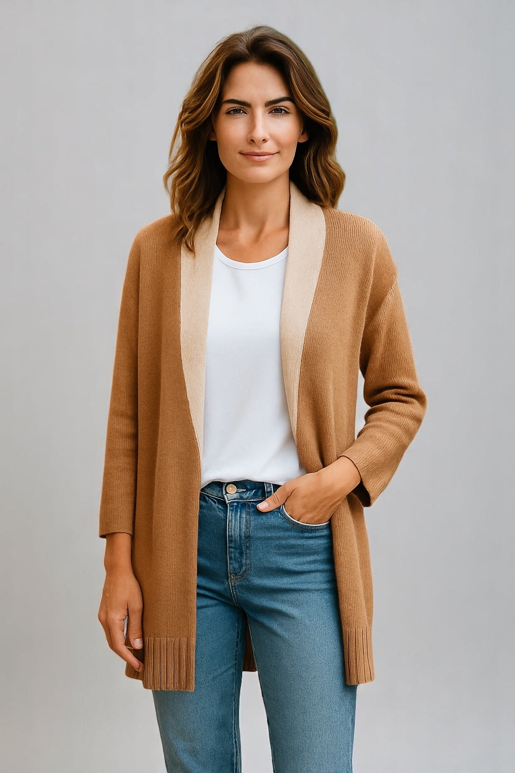 Fields V neck Long Vest With one Button