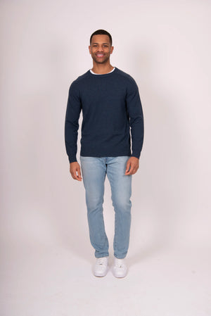 Saddle Shoulder Crew Neck Pullover