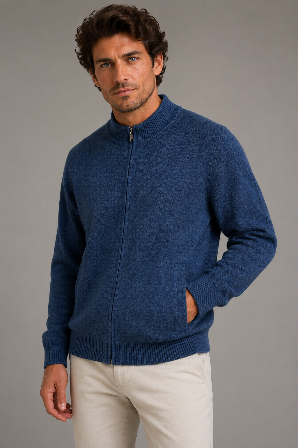 ANSETT GOLD FULL ZIP MERINO / CASHMERE