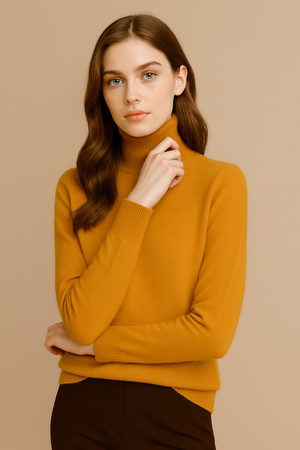Pure Cashmere Roll Neck Pullover