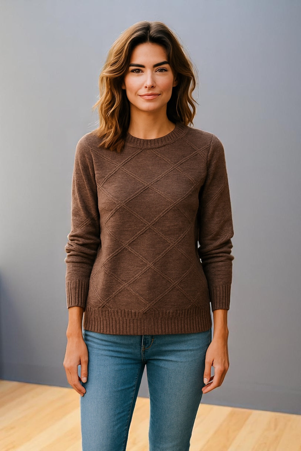 Sovrano brown and gold glitter pullover