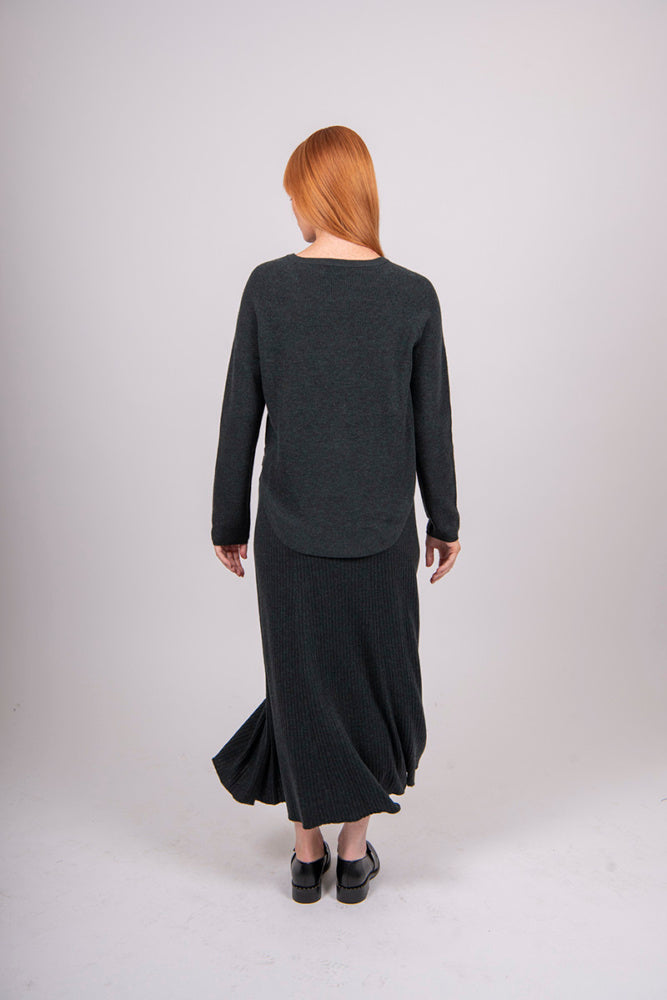 Side Zip Pullover with Curved Hem Bridge & Lord Cashmere / Merino