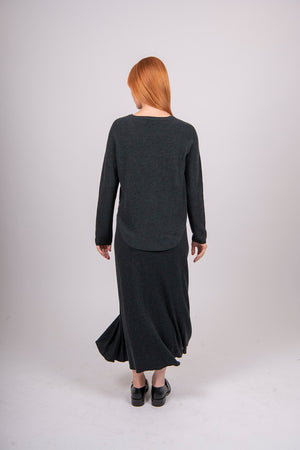 Side Zip Pullover with Curved Hem Bridge & Lord Cashmere / Merino