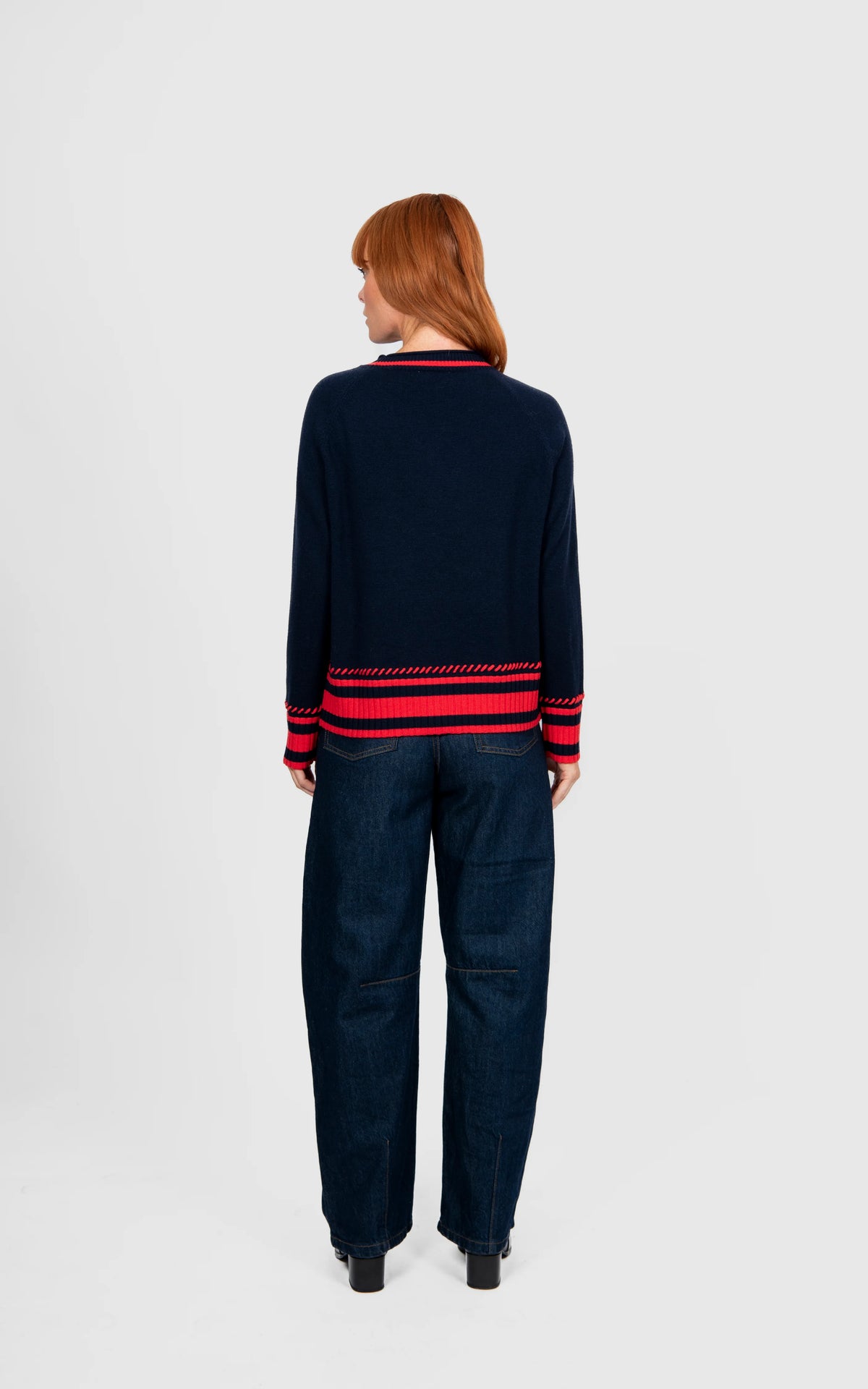 Bridge & Lord - Stripe Trim Raglan Pullover, view 6