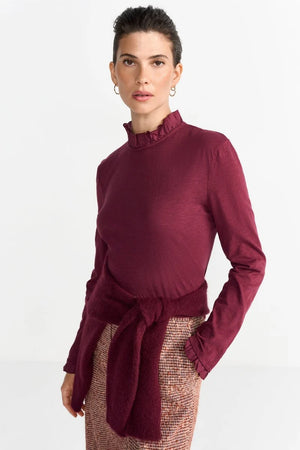 RICH & ROYAL RUFFLED NECK LONG SLEEVE MADE IN PORTUGAL