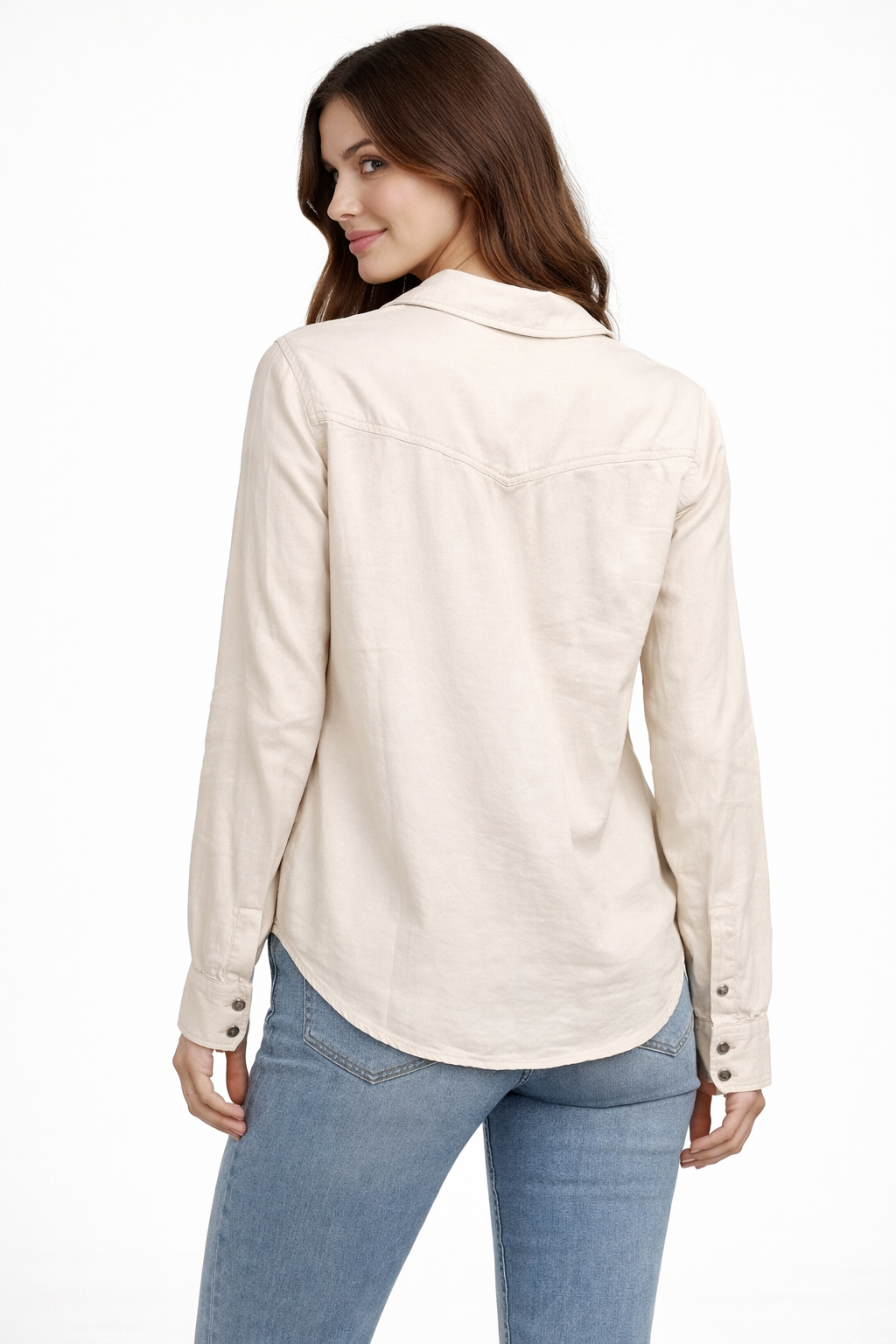 BELLA DAHL LONG SLEEVE WESTERN SHIRT BUTTON DOWN -MOON STONE SHIRT