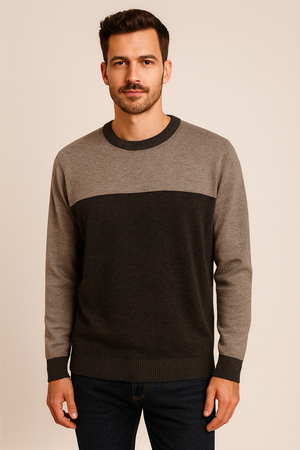 Pattern crew pullover