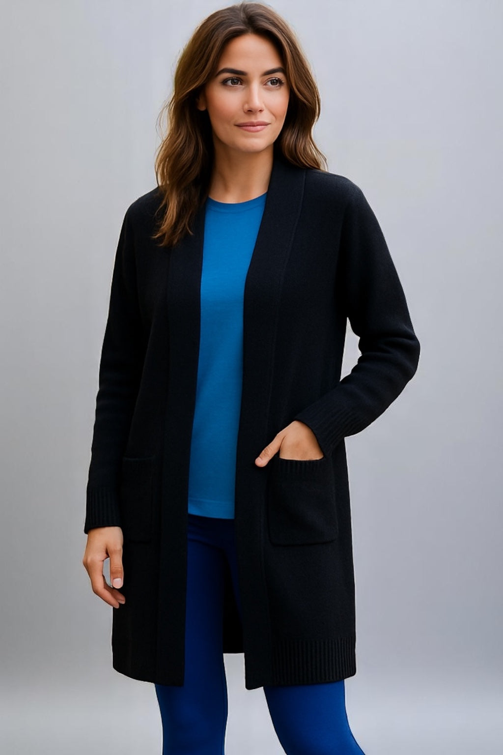 Swing coat with pockets Bella knitwear