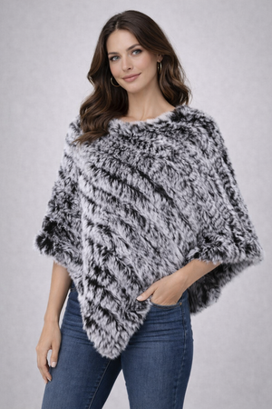 Soft Angora Fur Designer Poncho