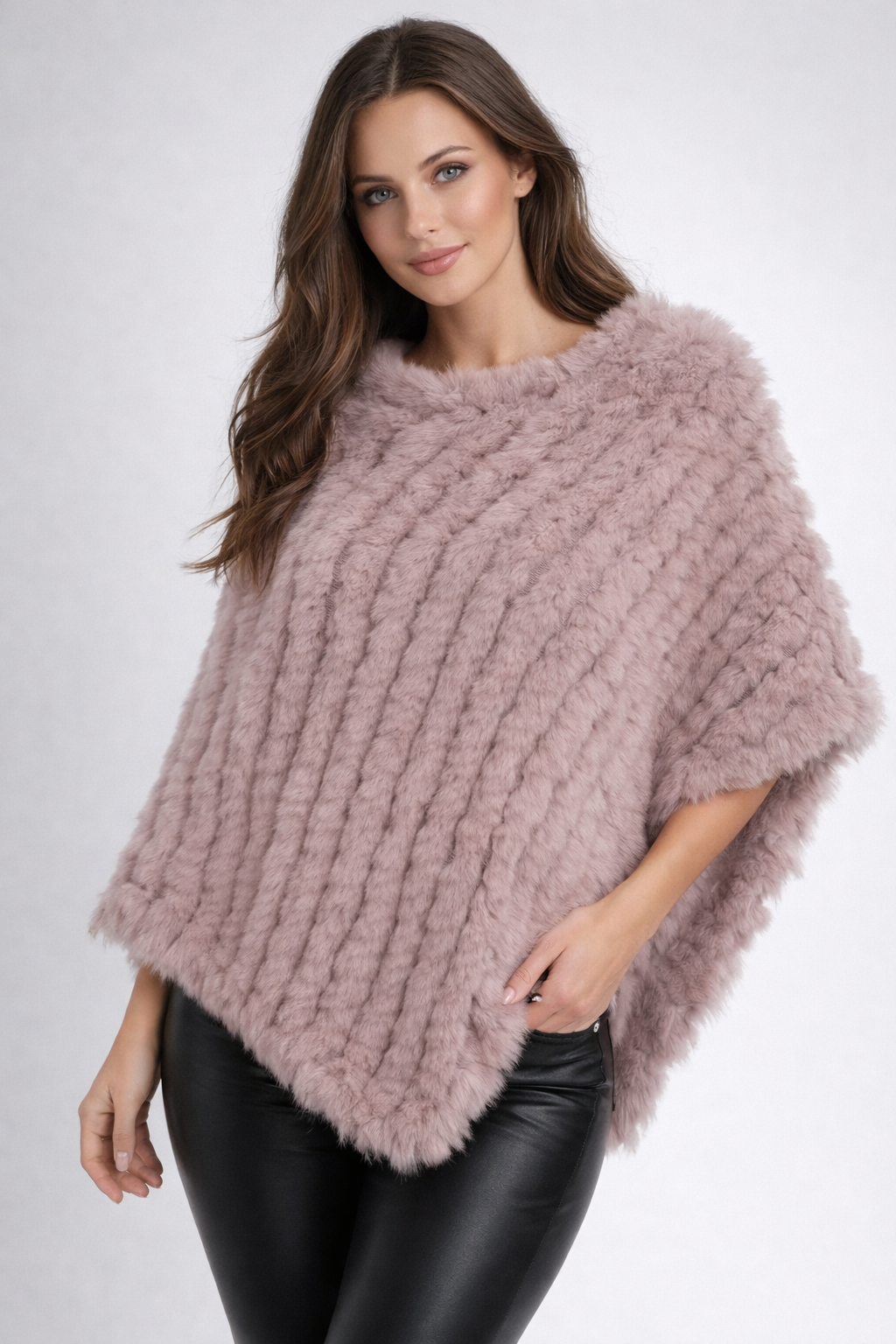 Soft Angora Fur Designer Poncho