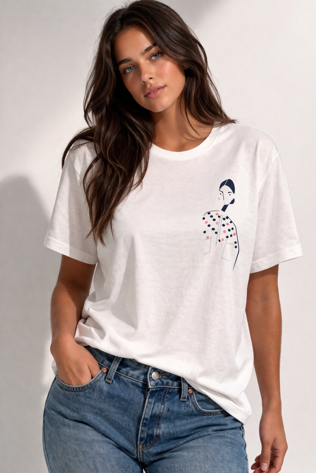 Rich & Royal Organic Cotton T-Shirt in White with Print