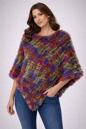 Soft Angora Fur Designer Poncho