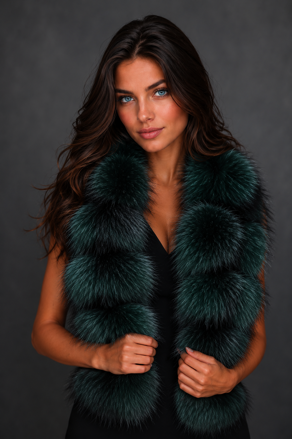 Hand-Knitted Raccoon Fur Scarf