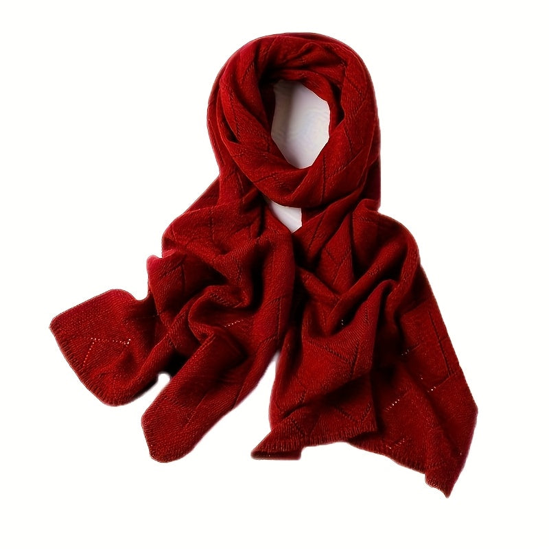Unisex Luxury Soft Ribbed Pure Cashmere Scarf