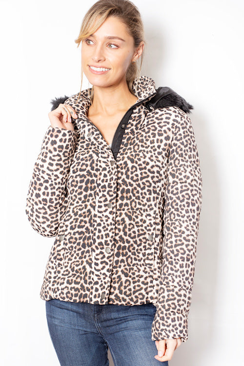 SABENA ANIMAL PRINT PUFFER JACKET