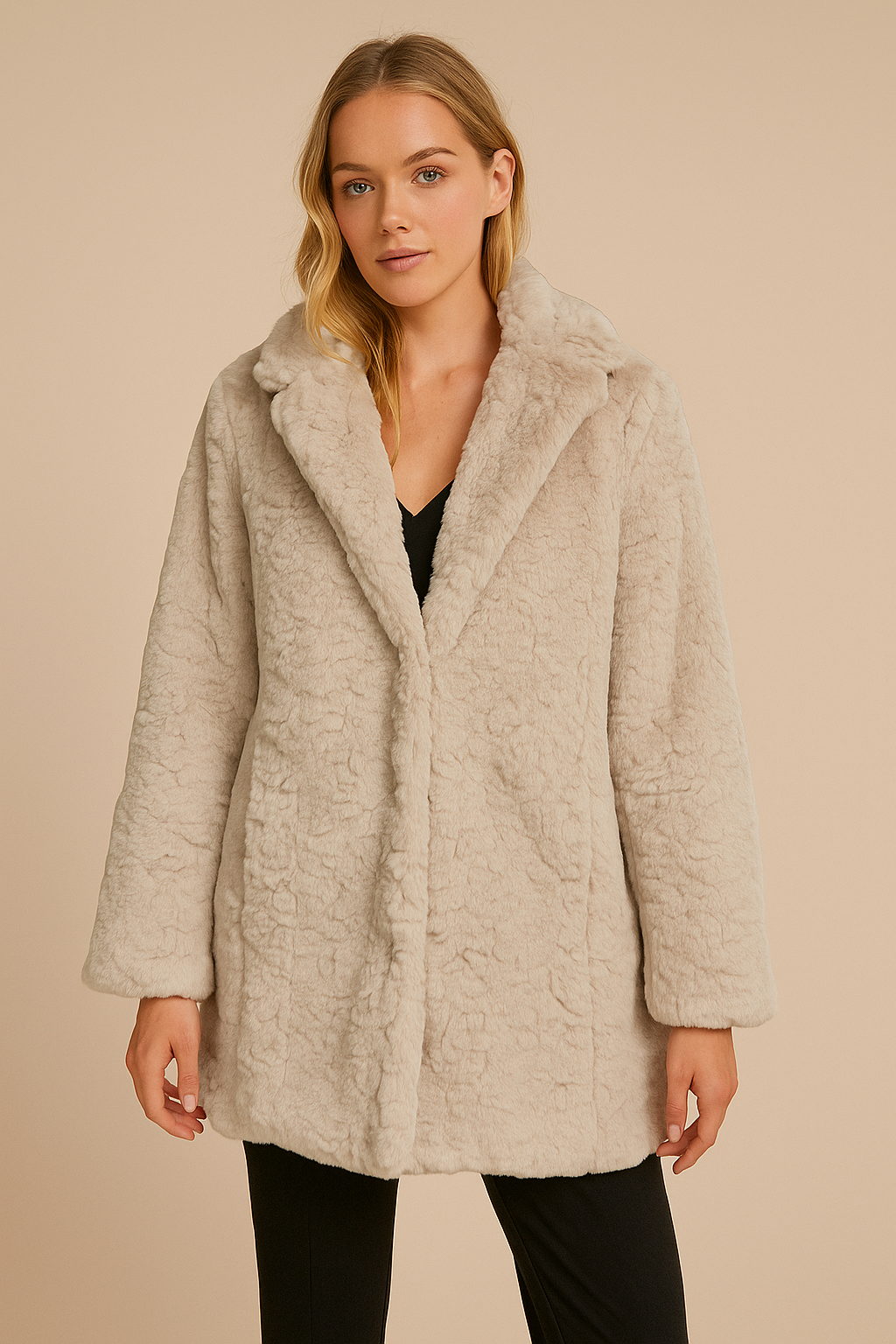 SABENA LINED JACKET CREAM FUR