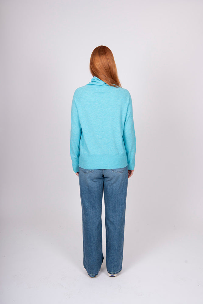 DRAWSTRING COLLAR RAGLAN PULLOVER