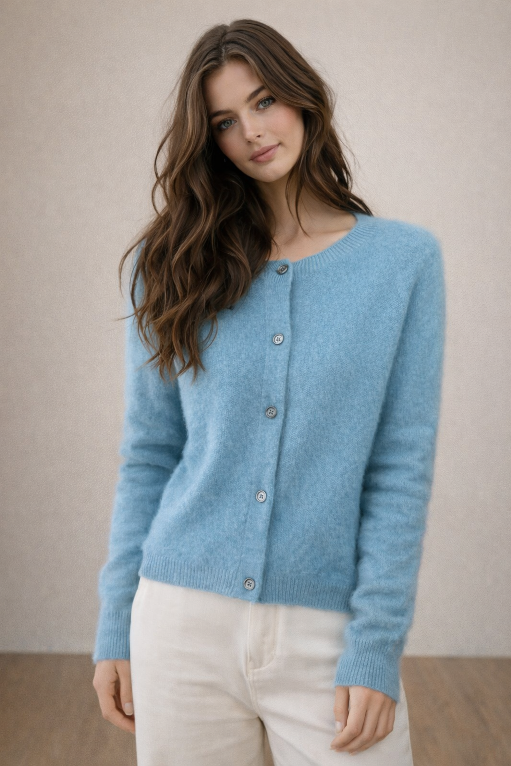 Pure wool Cardigan Round Neck Knit on Australia