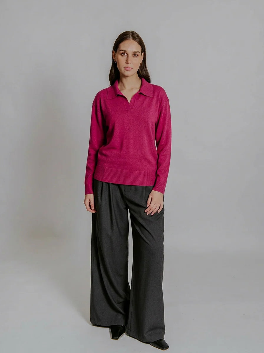 Bella - Polo Collar Pullover