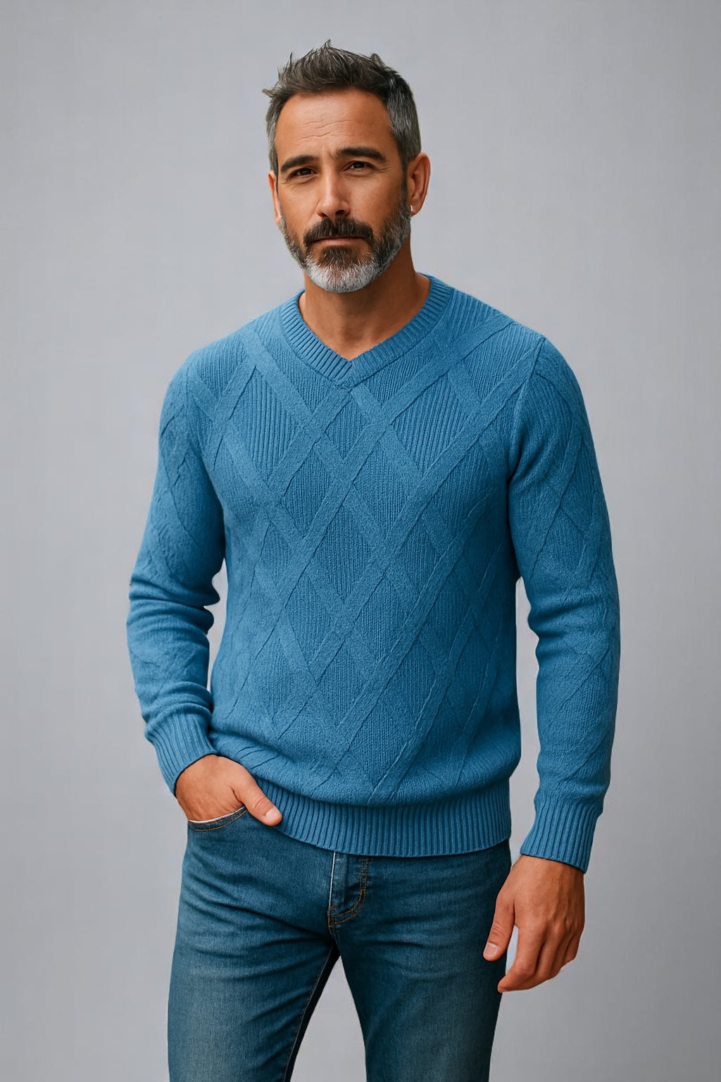 Fields Knitwear v neck Pure merino wool triangle