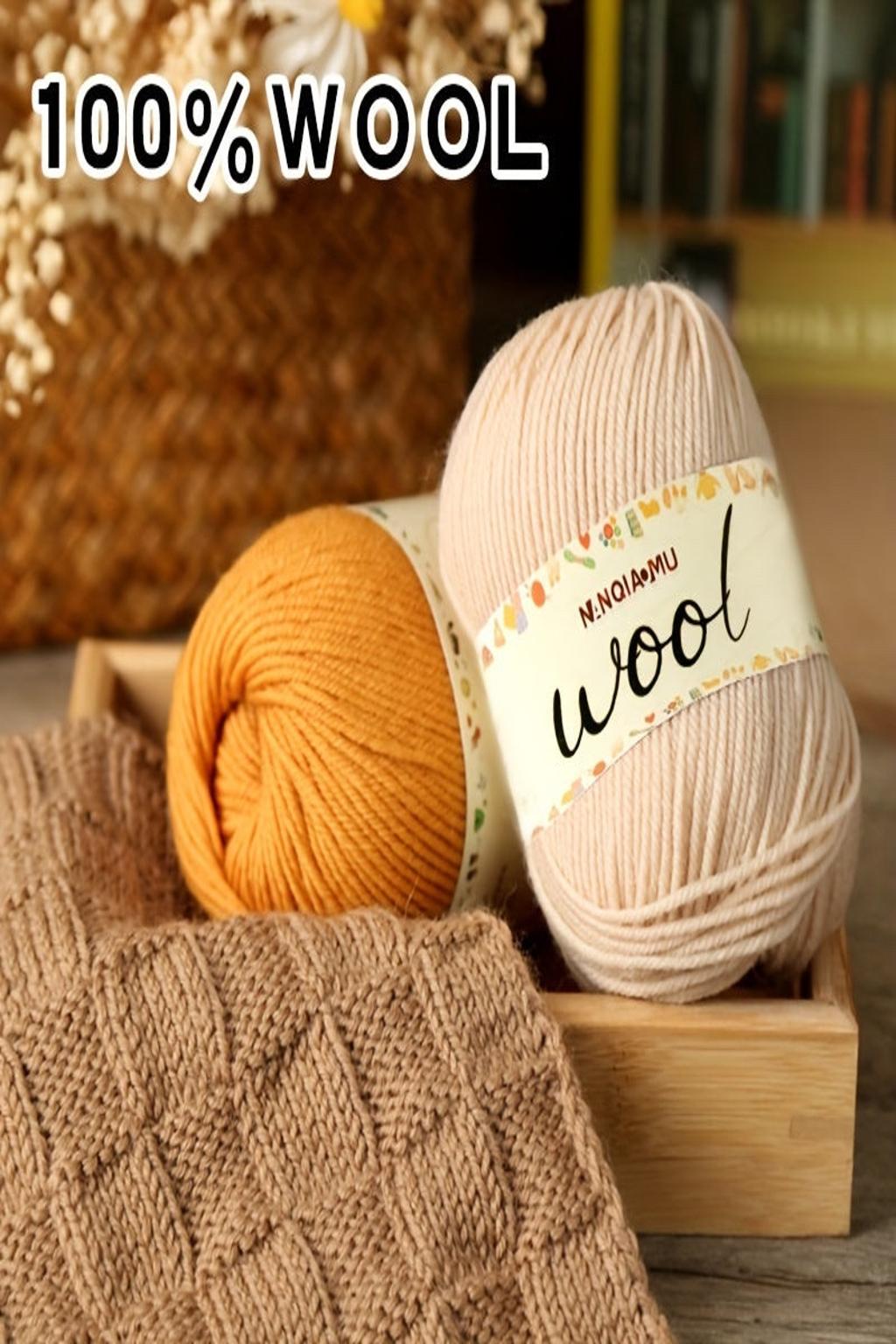 100% Pure Wool, Soft Knitting Crochet Yarn 50g